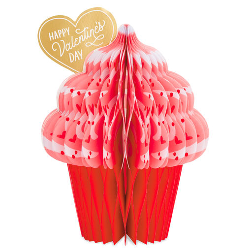 Cupcake Extra Sweet Honeycomb 3D Pop-Up Valentine's Day Card, 