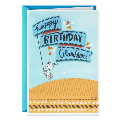Peanuts® Snoopy All Happy Birthday Card for Grandson, 