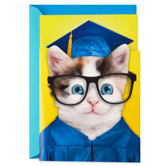 Grad Cat I'm So Excited Musical Pop-Up Graduation Card