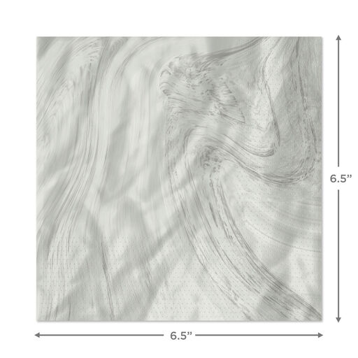 Gray and White Marbled Dinner Napkins, Set of 16, 
