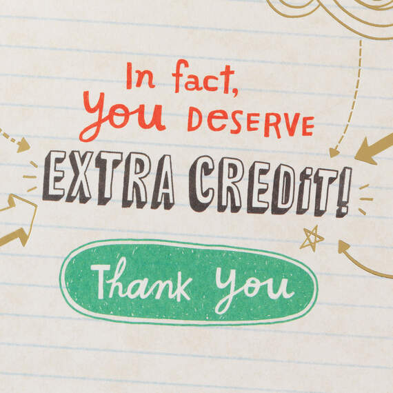 You Deserve Extra Credit Thank-You Card for Teacher, , large image number 2