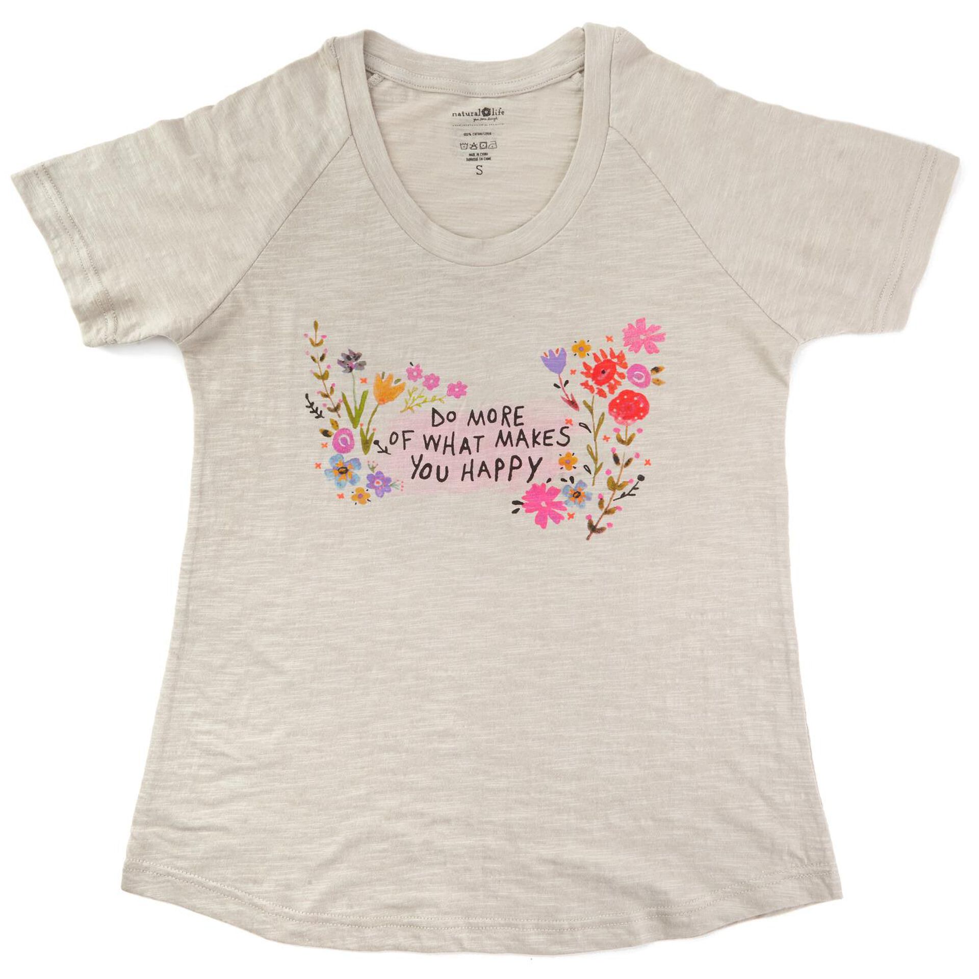 Natural Life Do What Makes You Happy Boho T Shirt Small