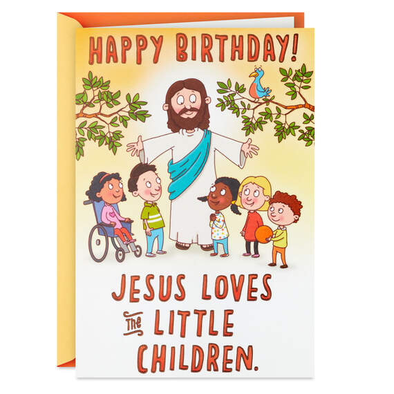 Jesus Loves the Little Children Funny Birthday Card, , large image number 1