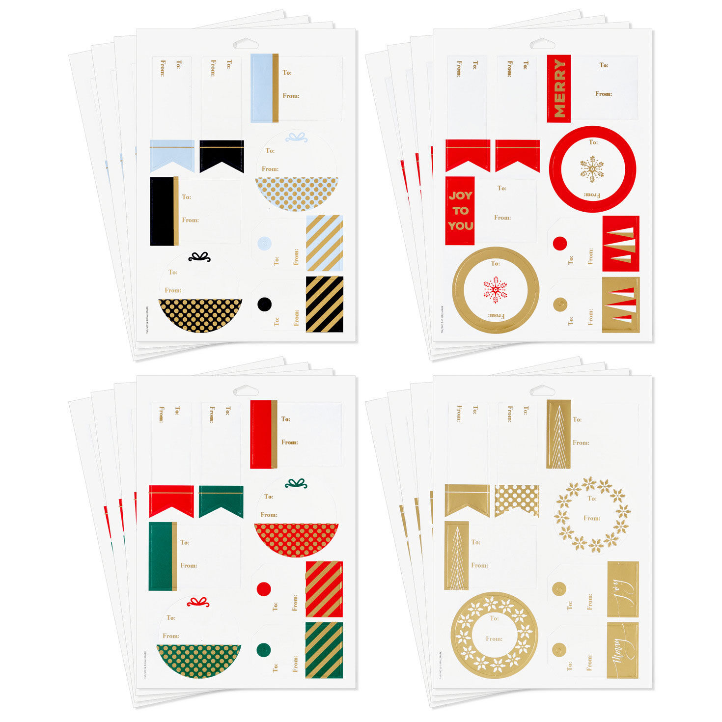 Traditional Tones Christmas Gift Tag Stickers, 12 sheets