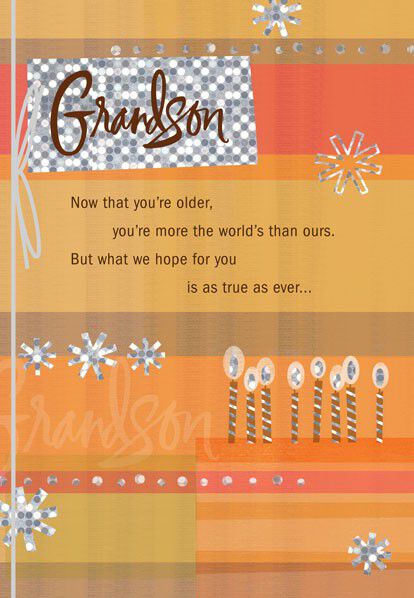 Grown Up Grandson Cake Birthday Card Greeting Cards