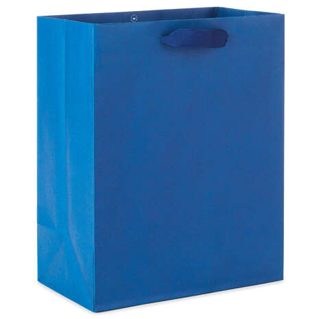9.6" Medium Navy Blue Gift Bag, , large