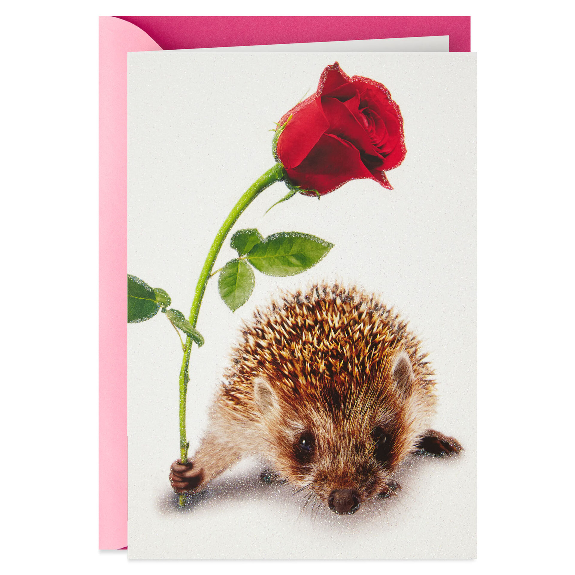 Valentines candle with a pair of hedgehogs