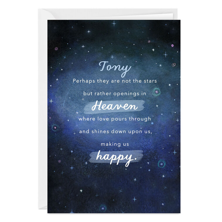 Personalized Stars In Heaven Sympathy Card