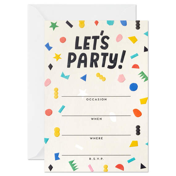 Colorful Confetti Fill-in-the-Blank Party Invitations, Pack of 20, , large image number 2
