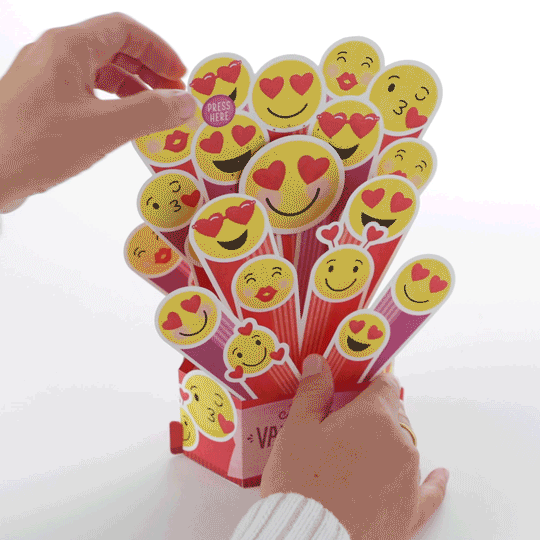 Emojis Music and Light 3D Pop-Up Valentine's Day Card x-default image number 2