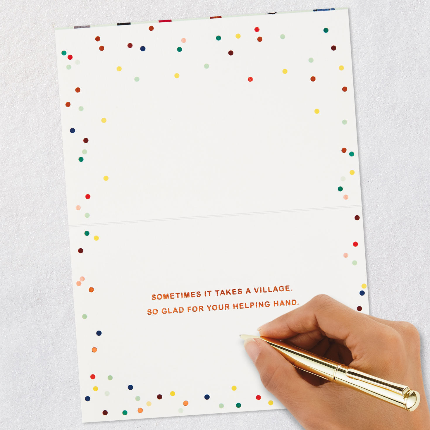 Hands Holding Balloons Thank You Card signing card image number 6