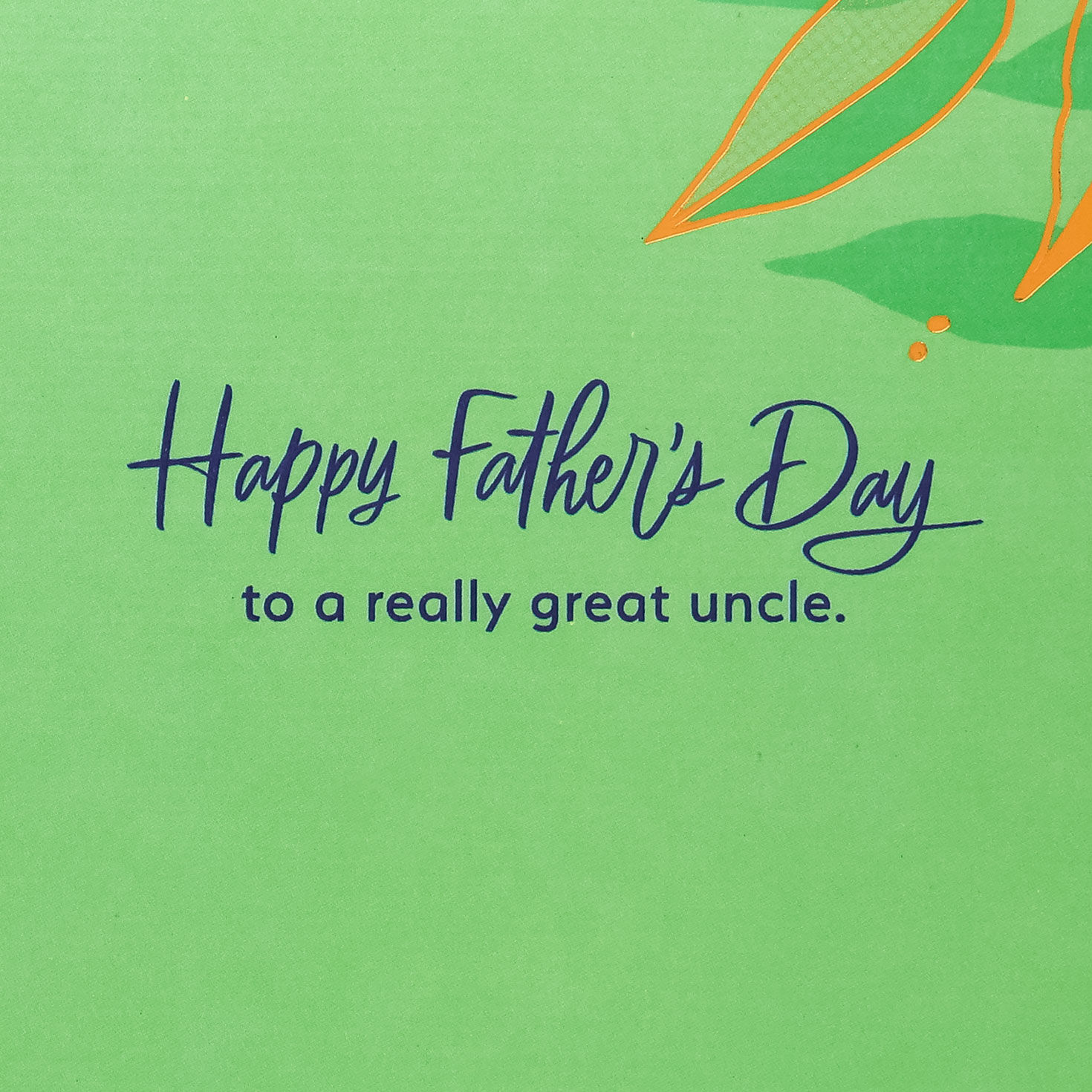 Leaves on Blue Father's Day Card for Uncle Sentiment image number 2