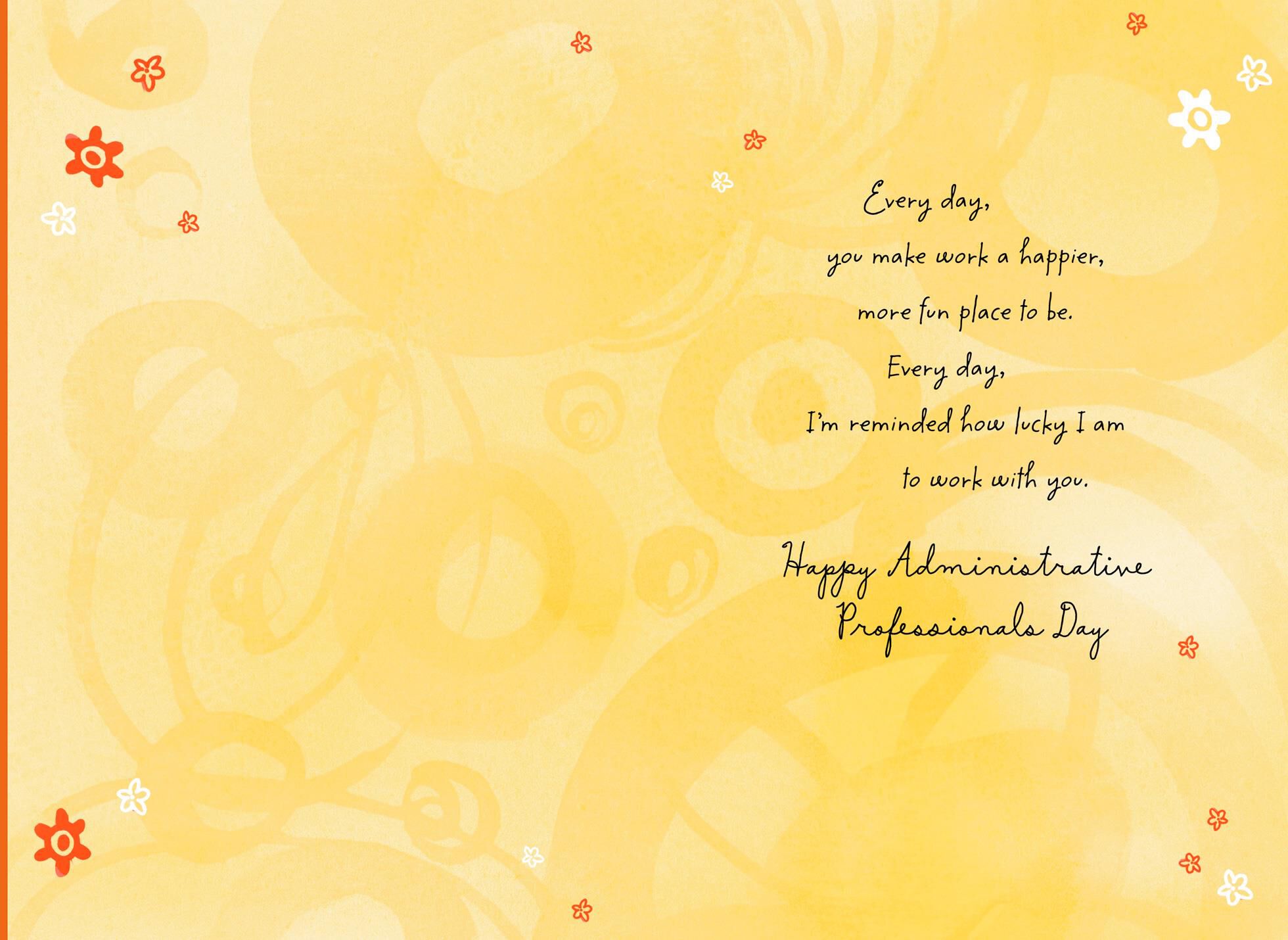 Lucky to Work With You Administrative Professionals Day Card