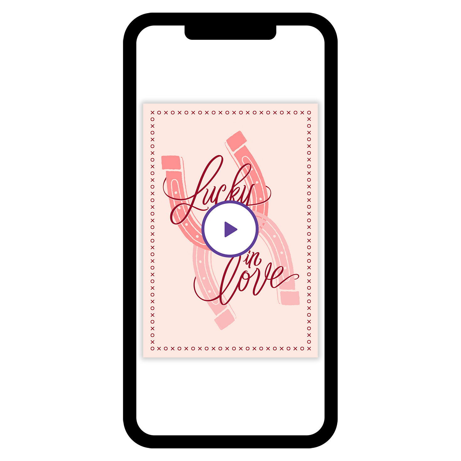 Lucky in Love Horseshoes Custom Valentine's Day eCard