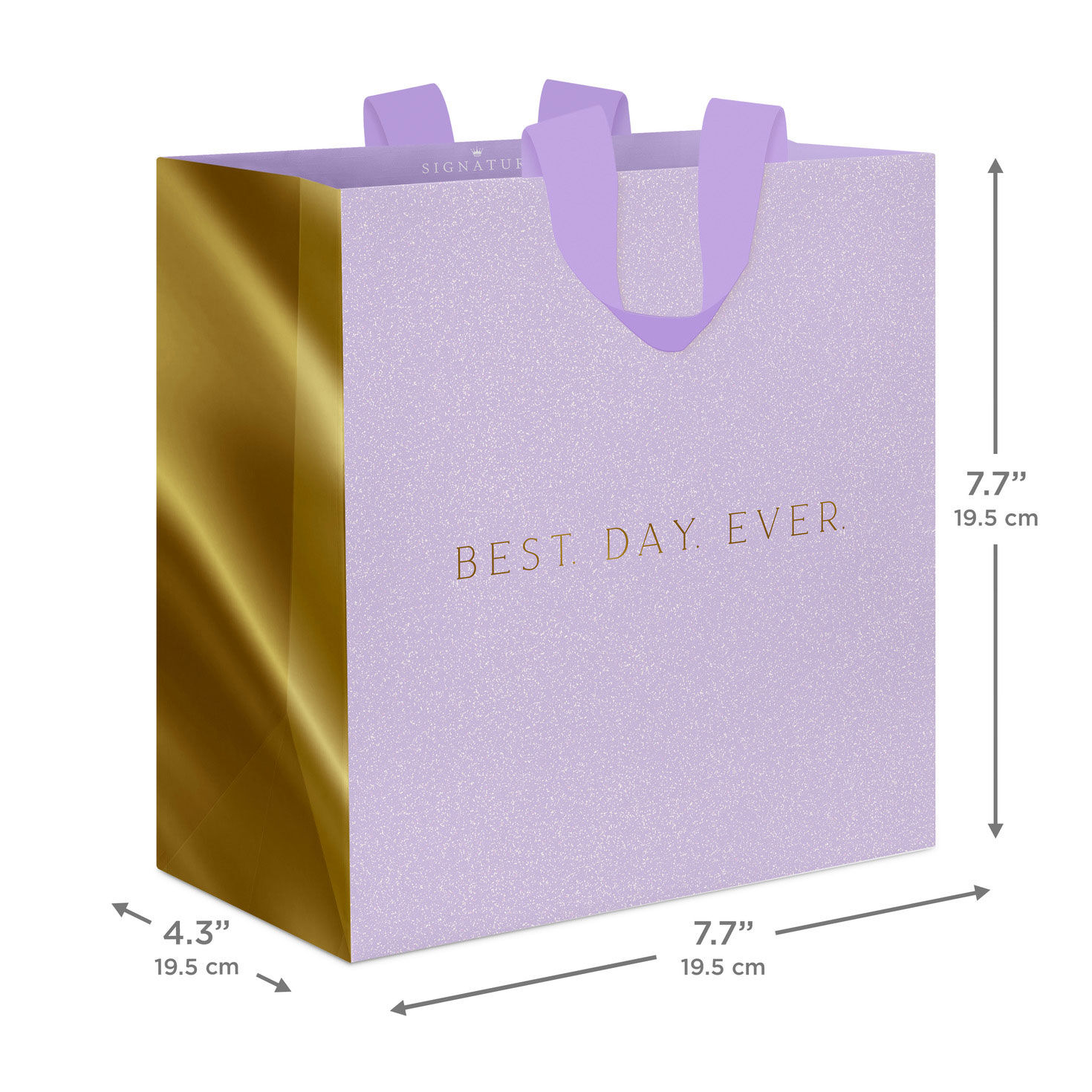 Lavender Best Day Ever Medium Gift Bag With Flocking measurement image number 3