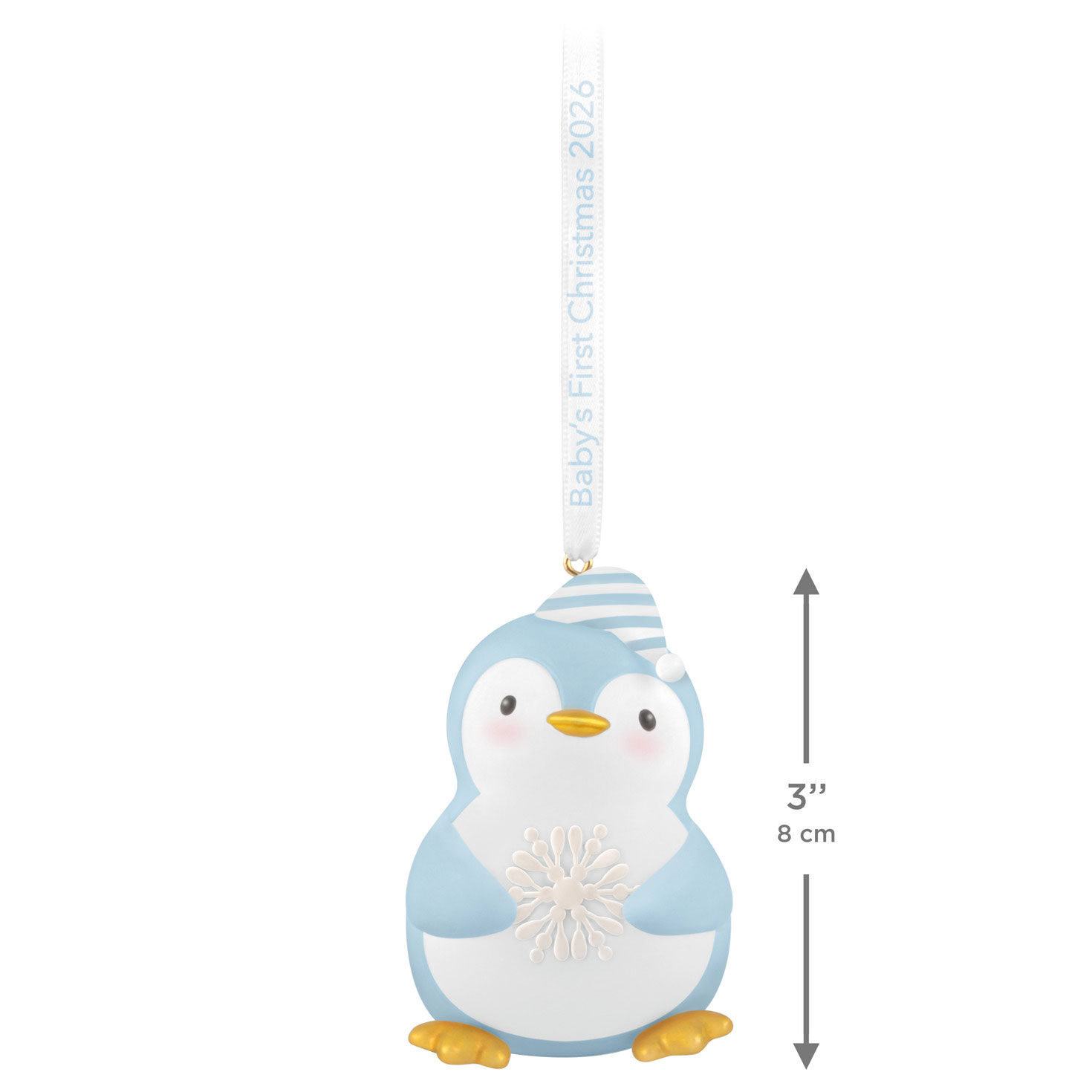 Baby Boy 1st Christmas Penguin Keepsake Ornament measurement image number 3