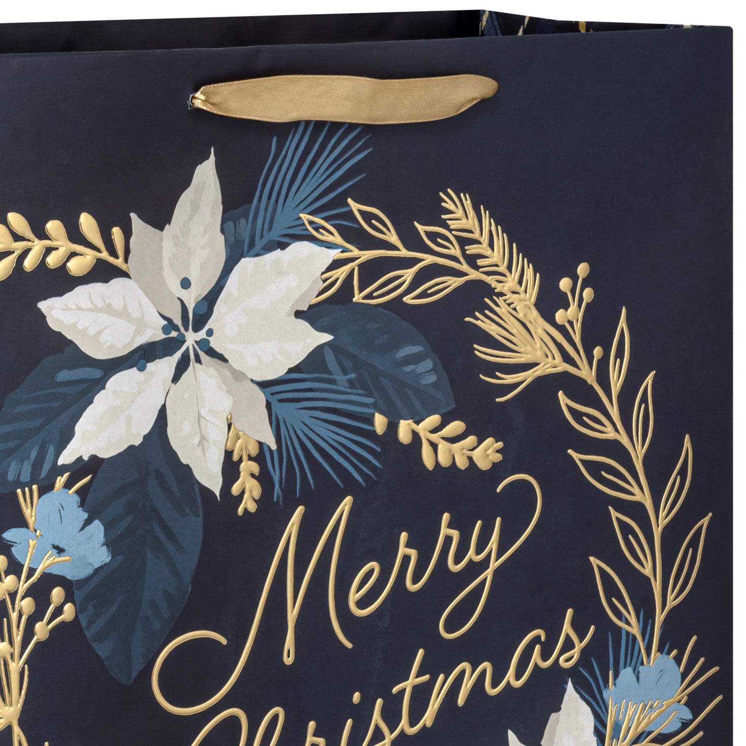 15.5" Merry Christmas Wreath on Navy Extra-Large Gift Bag for only USD 5.49 | Hallmark