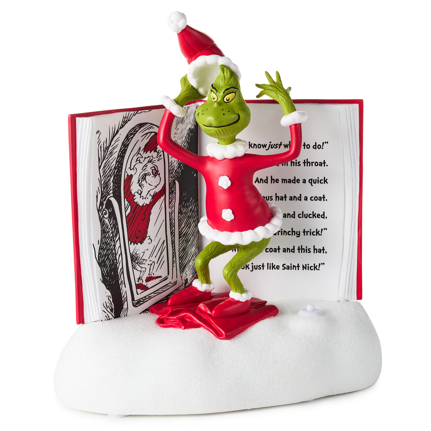 Dr. Seuss's How the Grinch Stole Christmas!™ Grinchy Trick Storybook Figurine With Sound, 7.5"