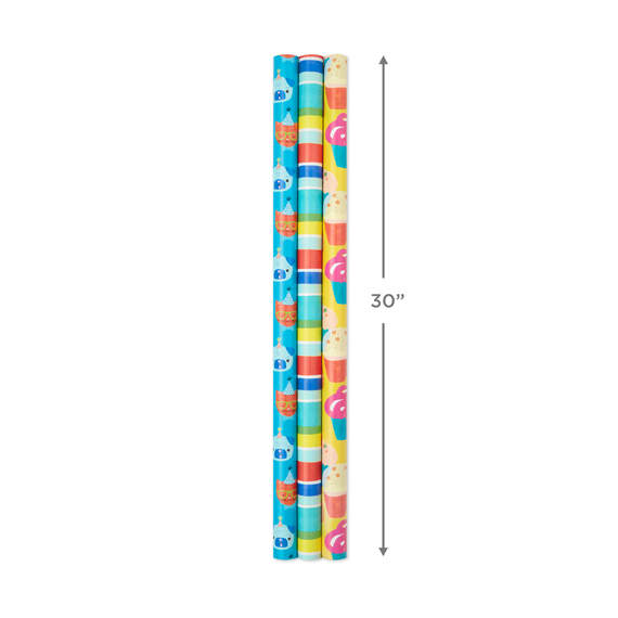 Colorful Celebration 3-Pack Wrapping Paper, 55 sq. ft. total, , large image number 3