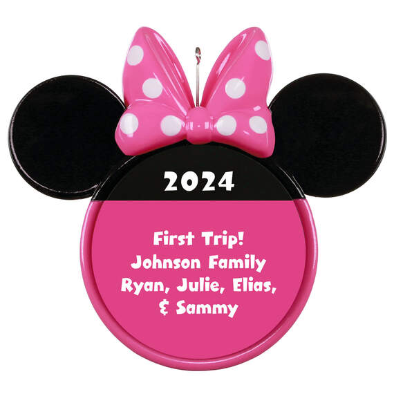 Disney Minnie Mouse Ears Silhouette Text Personalized Ornament, , large image number 1