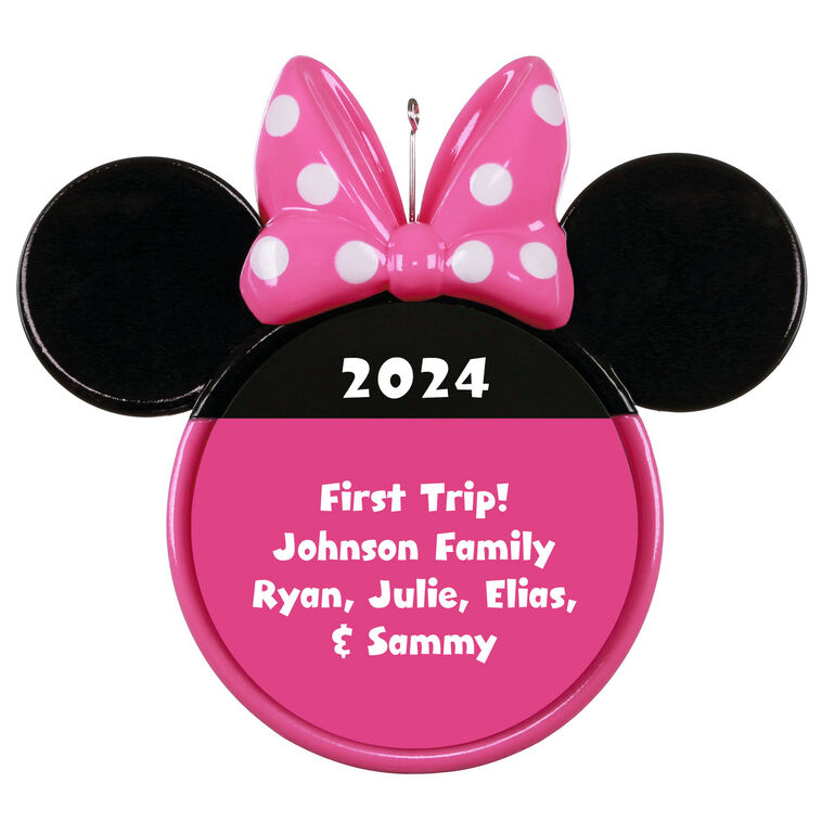 Disney Minnie Mouse Ears Personalized Ornament, Custom Text