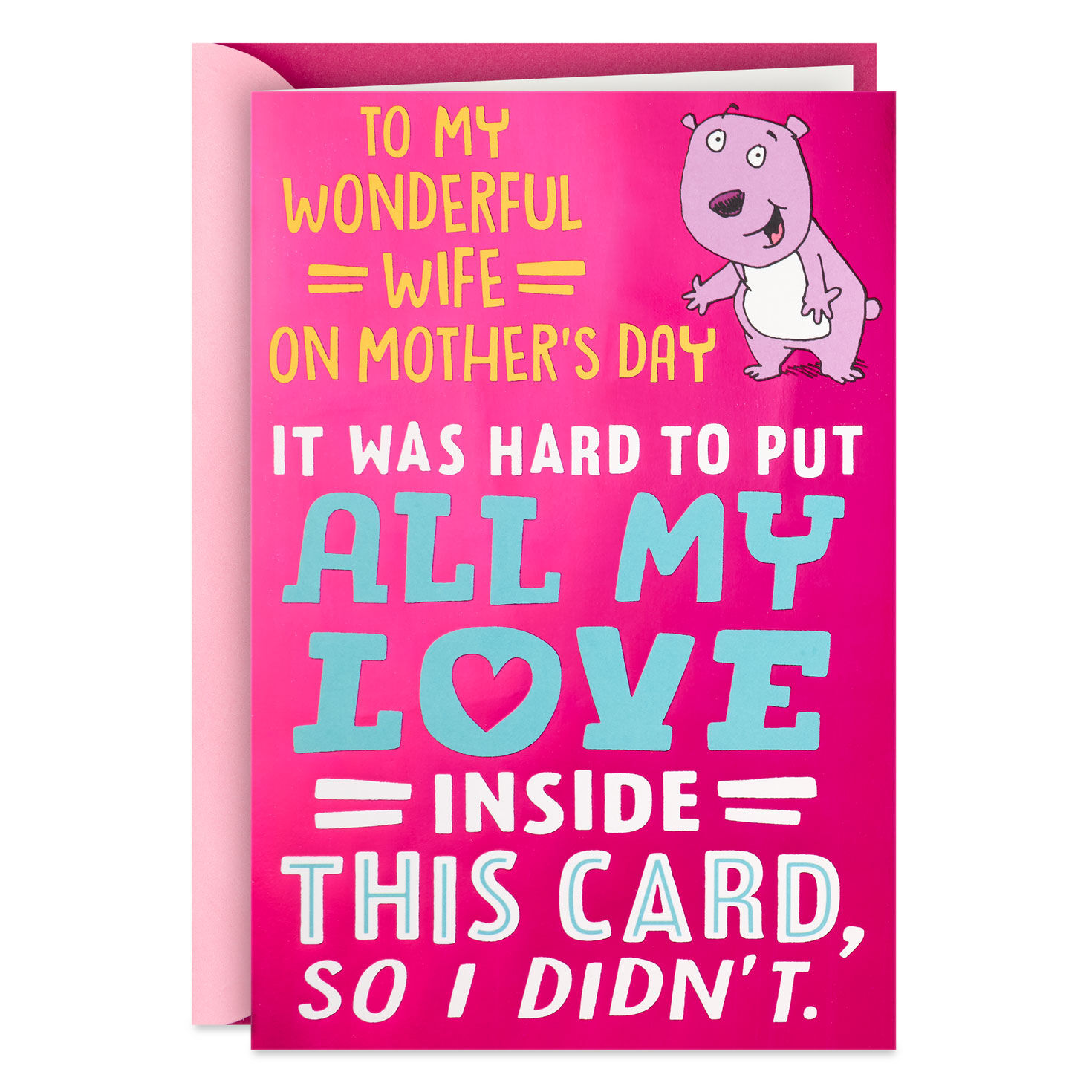 All My Love Can't Fit Inside Funny Mother's Day Card for Wife With Mini Cards