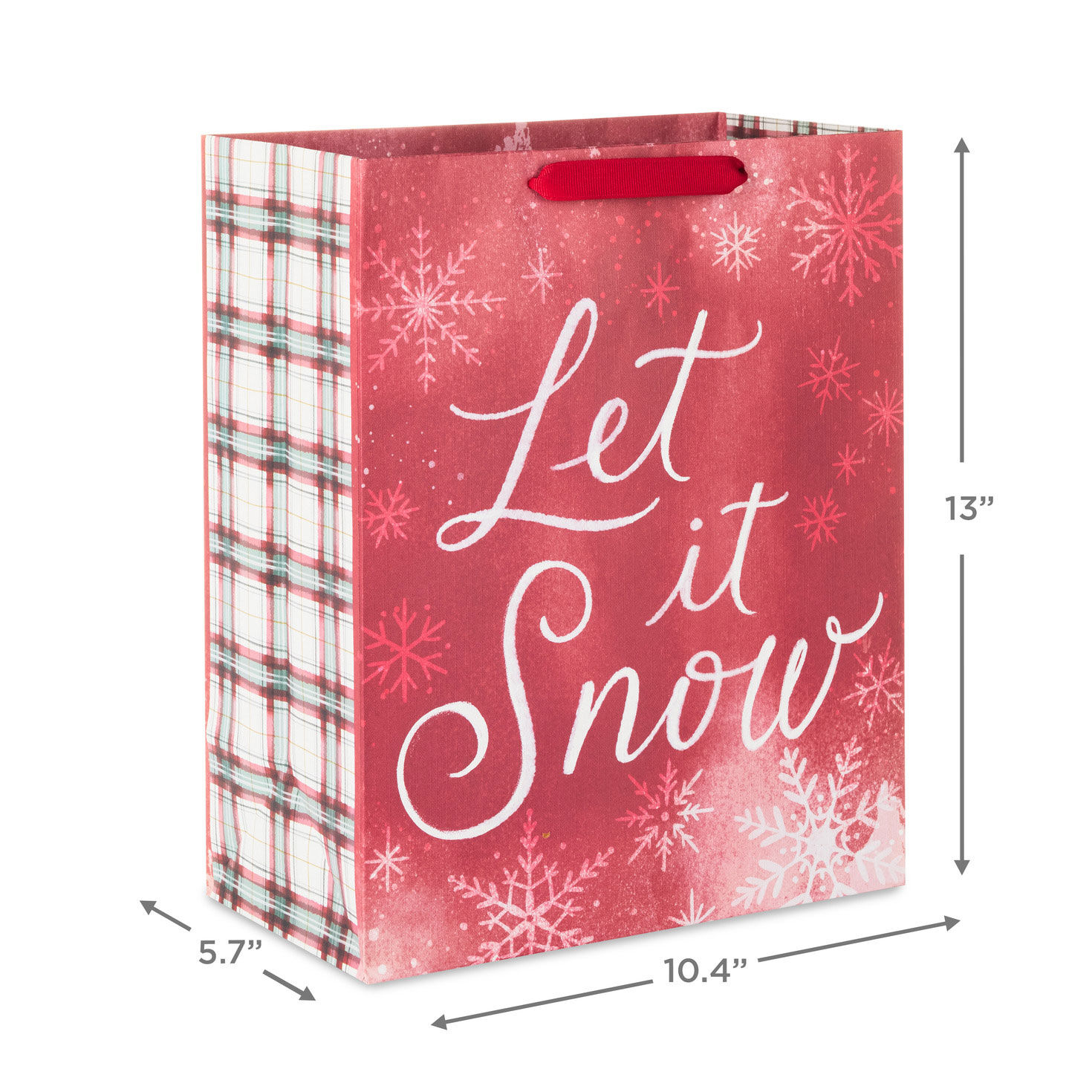 13" Let It Snow Weathered Red Large Holiday Gift Bag for only USD 4.49 | Hallmark