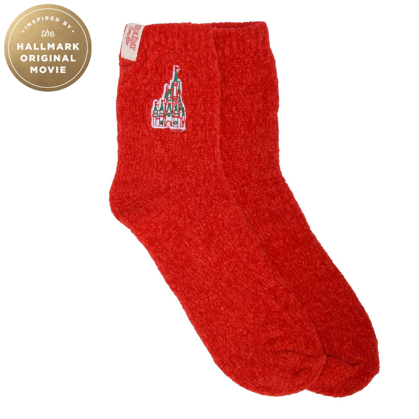 Hallmark + Disney Holiday Ever After Red Castle Crew Socks