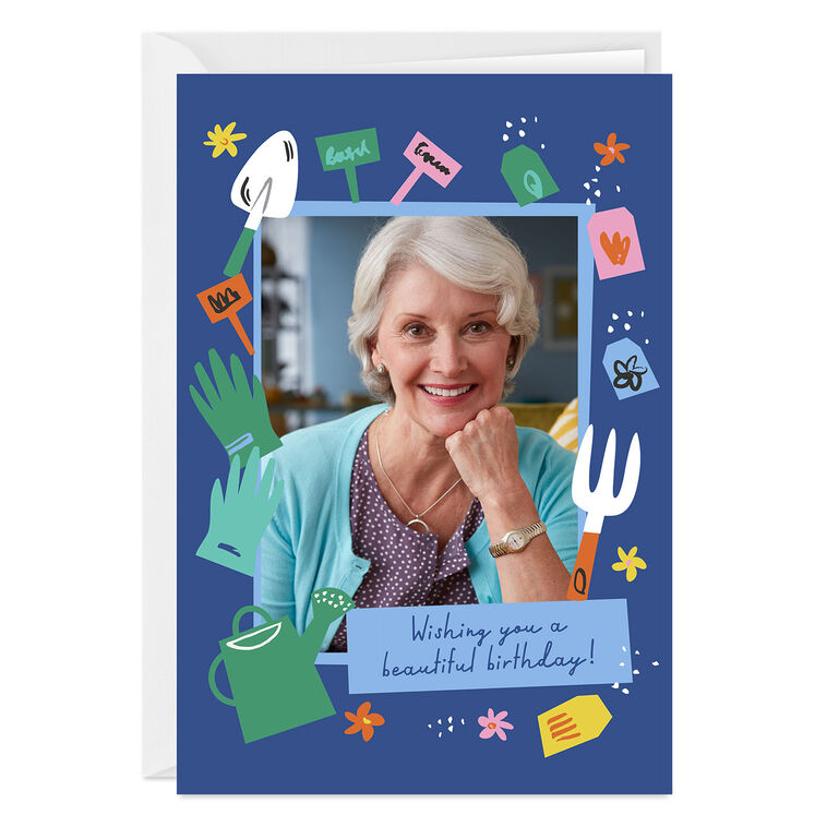Beautiful Garden Wishes Custom Birthday Card