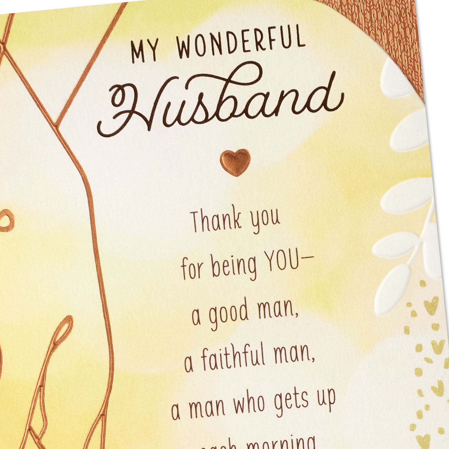 Couple Holding Hands Religious Father's Day Card for Husband Card Cover Detail image number 5