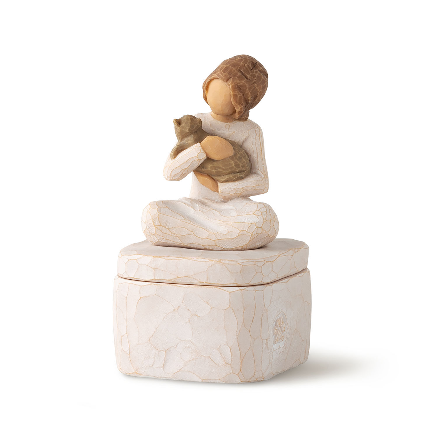 Willow Tree Kindness Girl With Cat Figurine Keepsake Box Trays