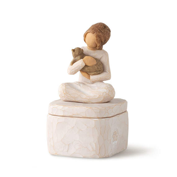Willow Tree Kindness Girl With Cat Figurine Keepsake Box, , large image number 1