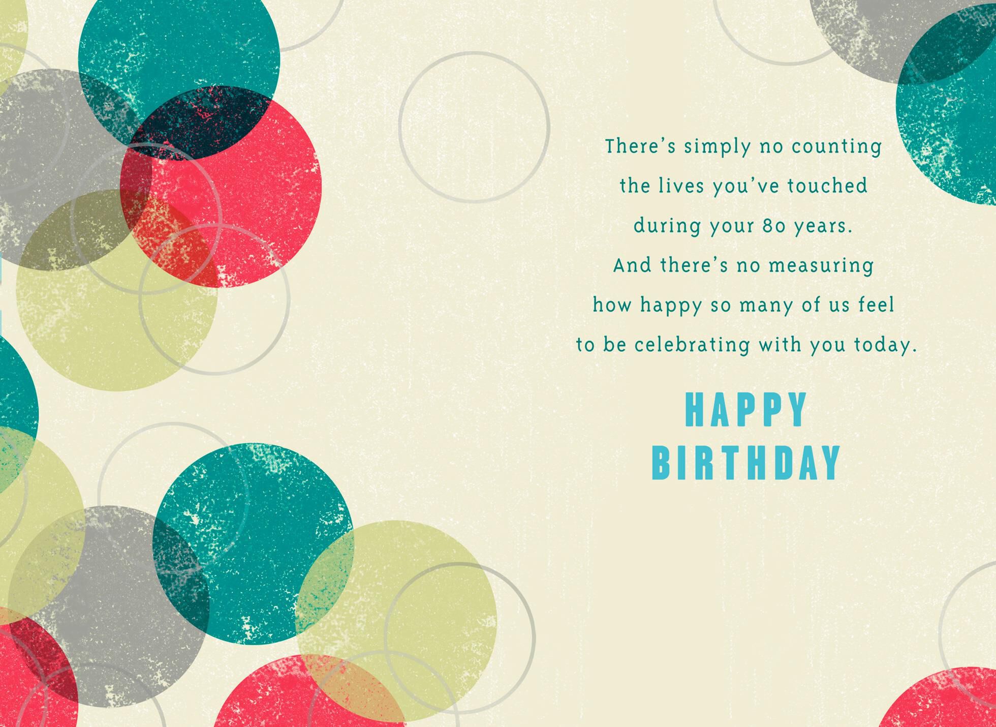 Circles 80th Birthday Card