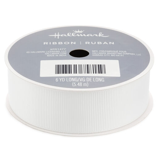 White Grosgrain Ribbon, 18', 