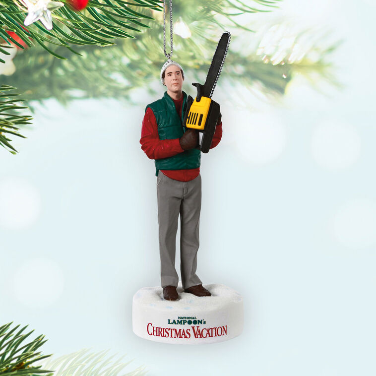 Clark With Chain Saw Keepsake Ornament hanging on tree image number 2