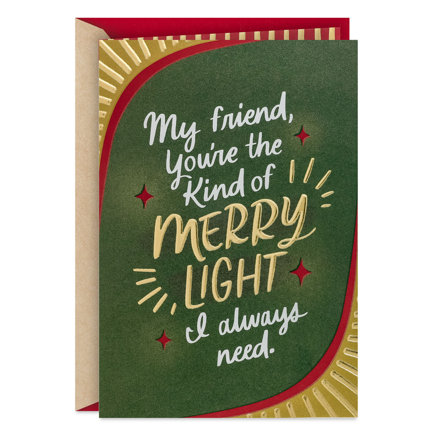 You're the Merry Light I Need Christmas Card for Friend
