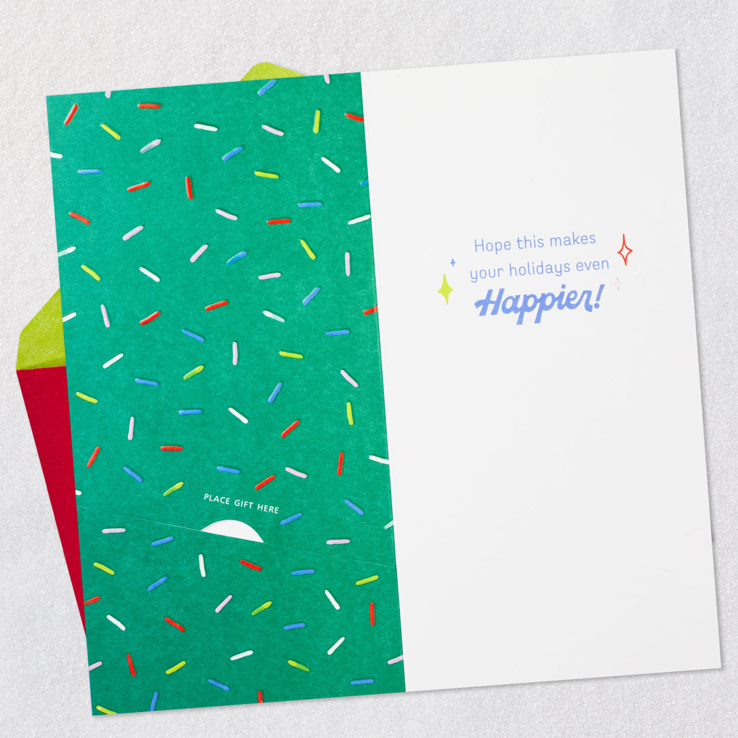 Santa Drinking Boba Tea Christmas Money Holder Open card with envelope image number 4