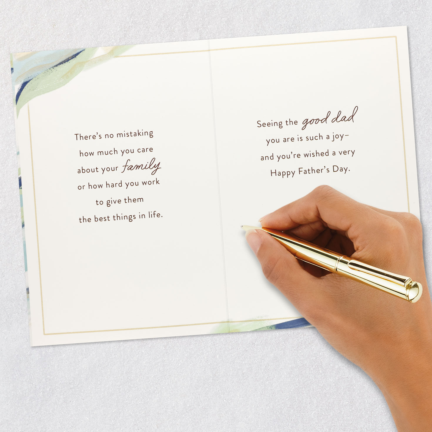 Blue Brushstrokes Son-in-Law Father's Day Card Signing card image number 7