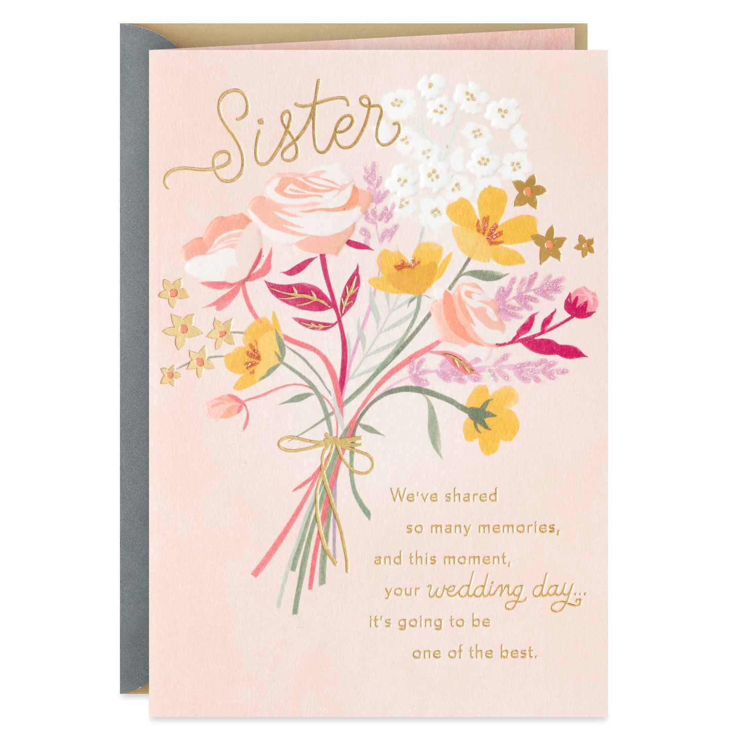 Personalized 50th Anniversary Memory and Wishes Cards Love Blossoms 80 