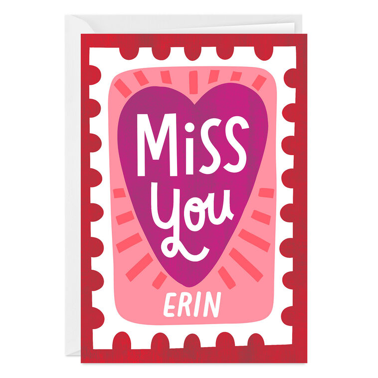 My Heart's With You Custom Miss You Card
