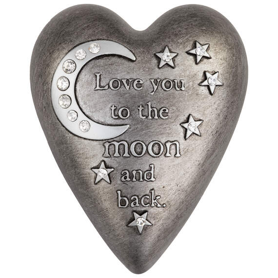 Love You to the Moon Art Heart Trinket Box, 3.5"