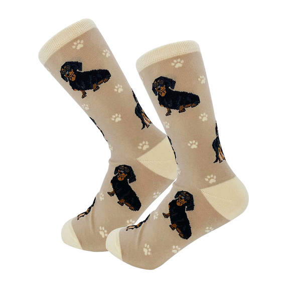 E&S Pets Black Dachshund Novelty Crew Socks