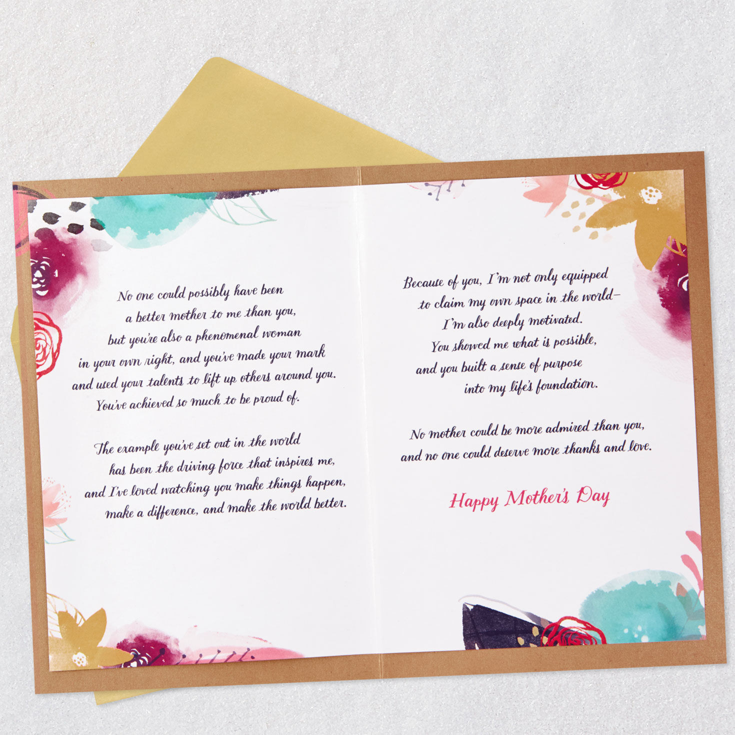 Black Woman in Floral Hat Mother's Day Card for Mom Open card with envelope image number 4