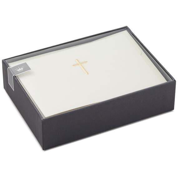 Gold Cross Religious Note Cards, Box of 20, , large image number 2
