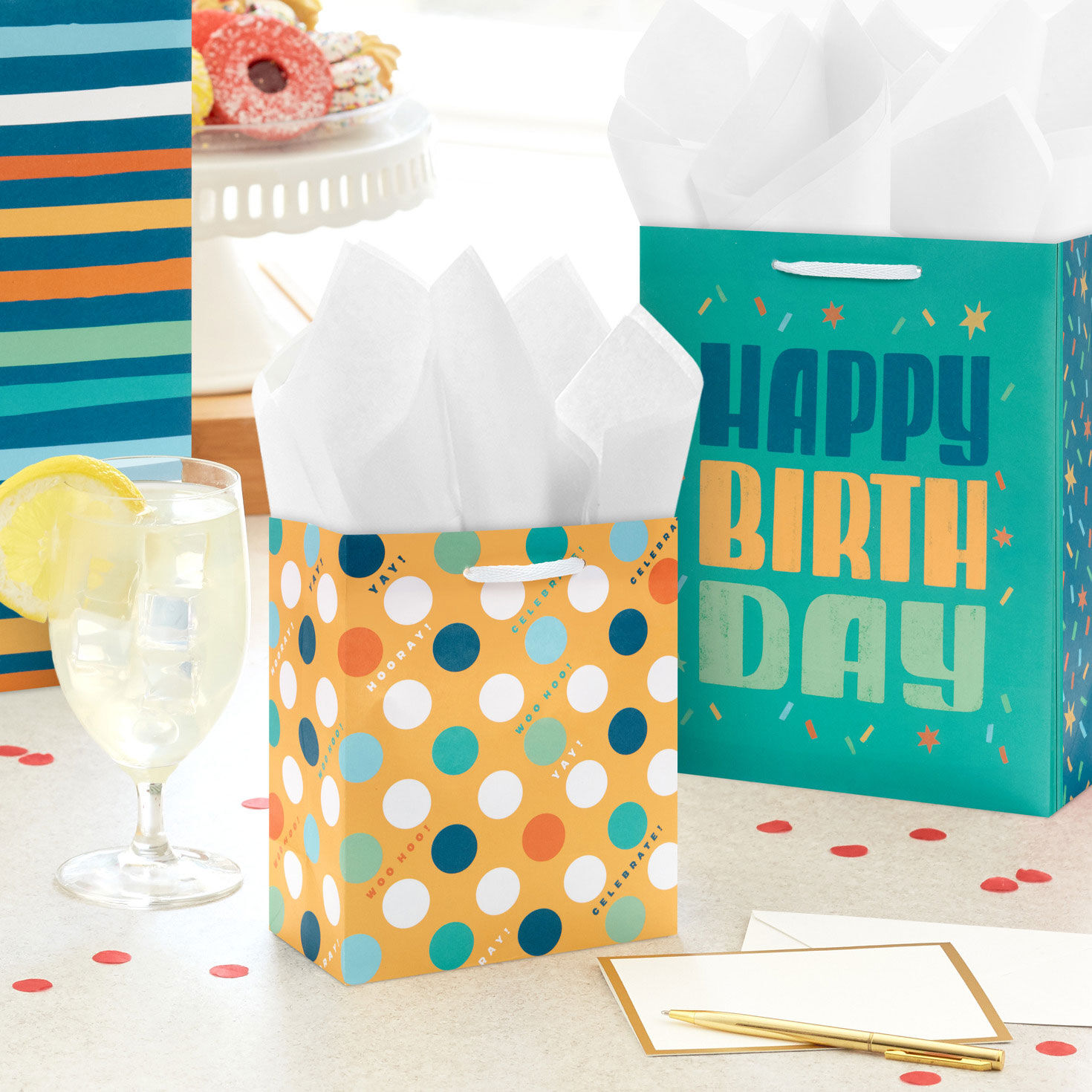 Small, Medium and Large Birthday Gift Bags, Set of 8 in use image number 2