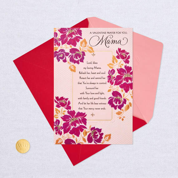 Bless My Loving Mama Religious Valentine's Day Card With Prayer Card, , large image number 6