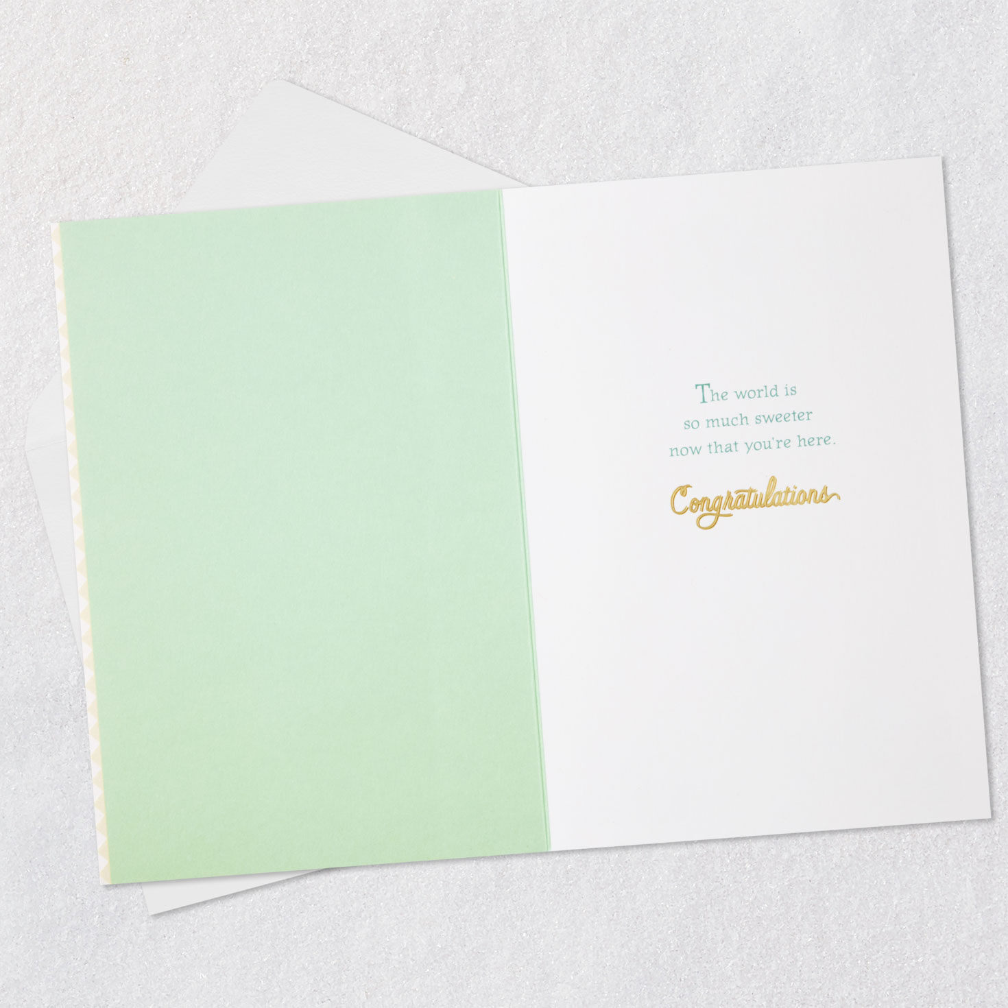 Yellow Duck New Baby Congrats Card Open card with envelope image number 3