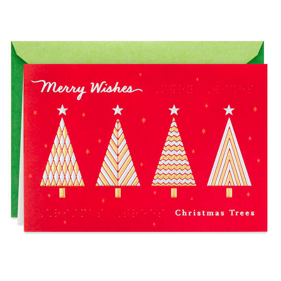 Merry Wishes Braille Christmas Card, , large image number 1