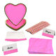 Color Pop 60-Piece Tableware Premium Party Kit, Pink Heart