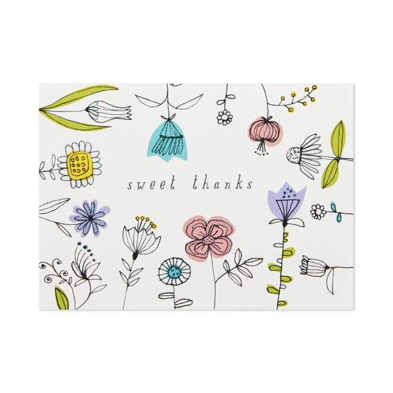 Sweet Thanks Illustrated Flowers Blank Thank You Notes, Box of 10, , large image number 4
